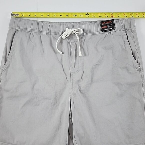 West 49 Men's Mid Length Above Knee Cotton Stretch Shorts Grey Tie Waist Size XL - Picture 12 of 14